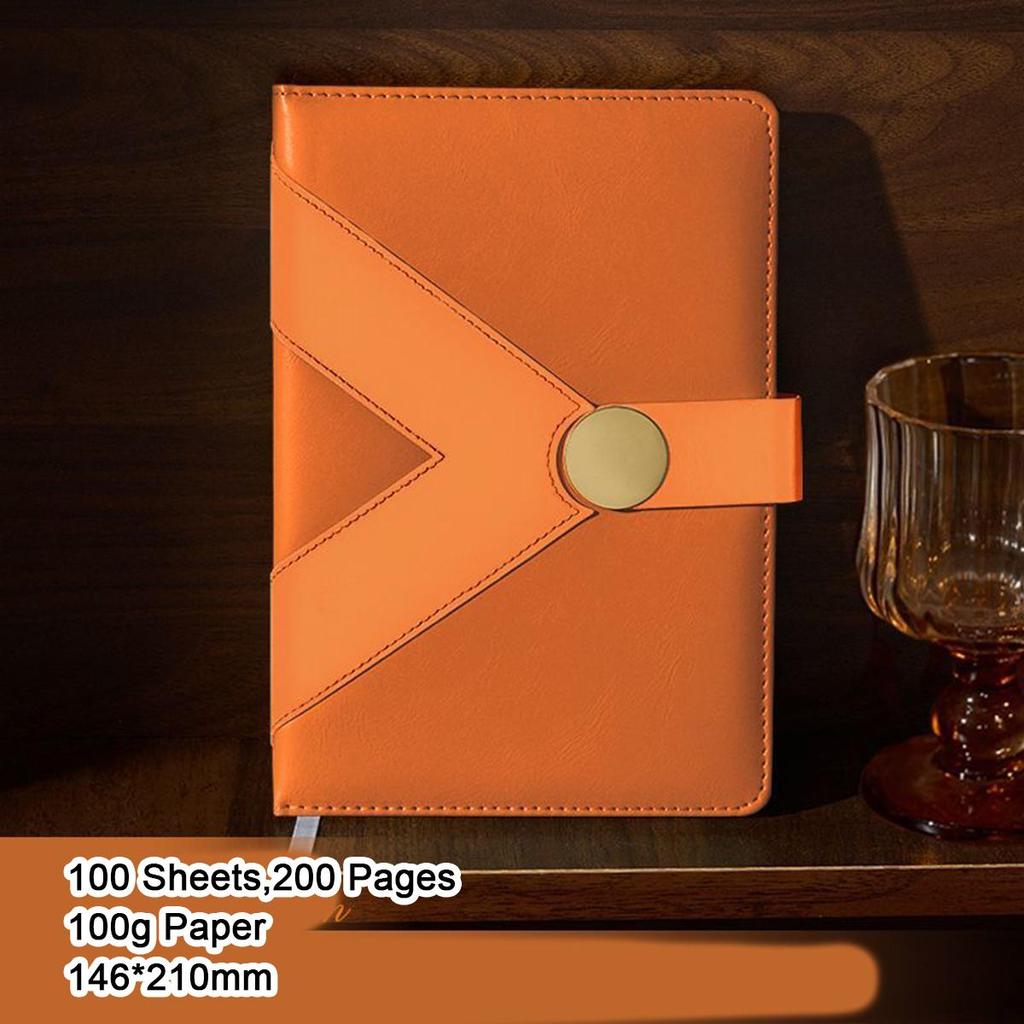 A5 verdicktes Business-Leder-Notizbuch, Studenten-Studienheft, Arbeitsbesprechungsprotokollbuch, Tagebuch mit Schnalle, 100 Blatt 200 Seiten