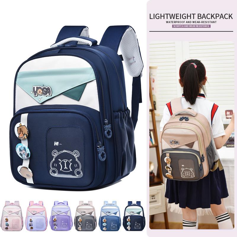 School bag cartoon new large-capacity primary school students in grades 1-3, lightweight and versatile spine protection and burden reduction backpack