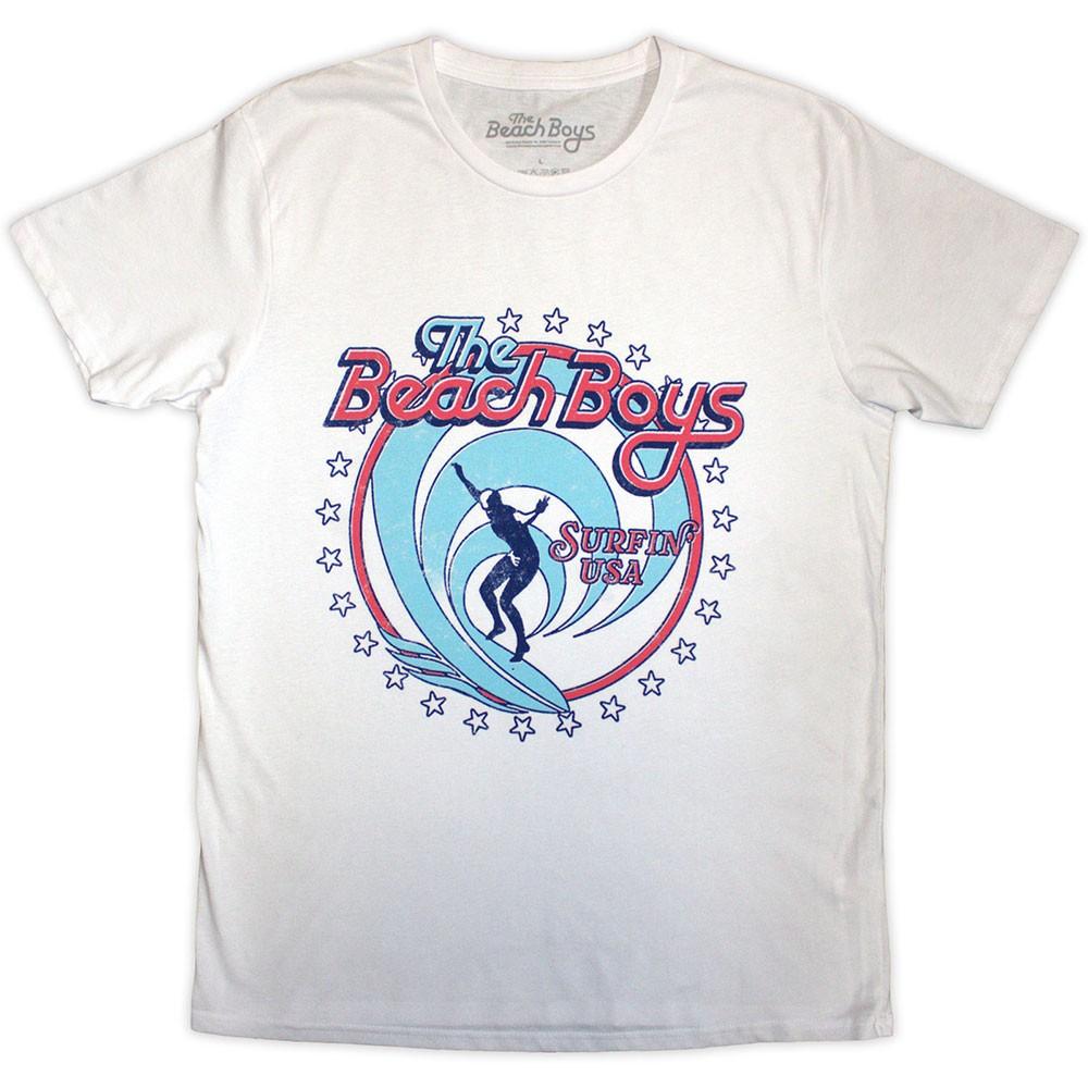 The Beach Boys Surfin  USA Circle T-Shirt White New L