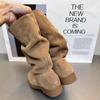 Damskie Botki 2026 Jesienna Moda Zamszowe Outdoor Antypoślizgowe Wygodne Krótkie Botki Damskie Codzienne Buty na Niskim Obcasie Botas Mujer