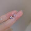 2024 Trendy Simple Purple Zircon Butterfly Earrings - Korean Internet Celebrity Style