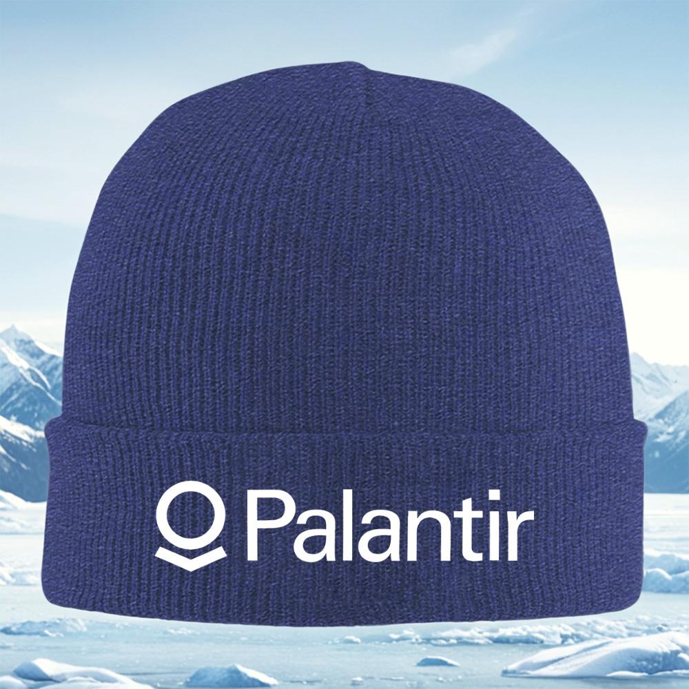 Palantir Logo Kreis Design und Buchstaben Herren Damen Unisex Gestrickte Mütze Beanie Pullover Mütze Winter Thermisch Warm Weihnachten Outdoor Cy