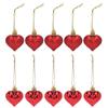 24 Pcs Christmas Love Pendant Balls Heart Shape Plastic Detachable Hook Rope Rounded Edges Hanging