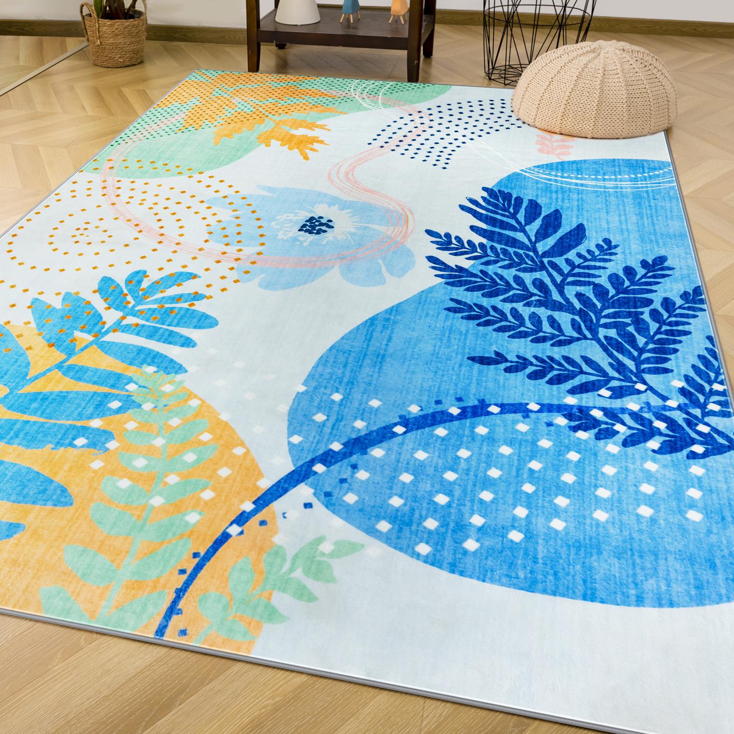 

Lochas Абстрактный ковер Мягкие современные ковры большого размера для гостиной, спальни, домашнего декора, комнатный ковер 122x183cm синий