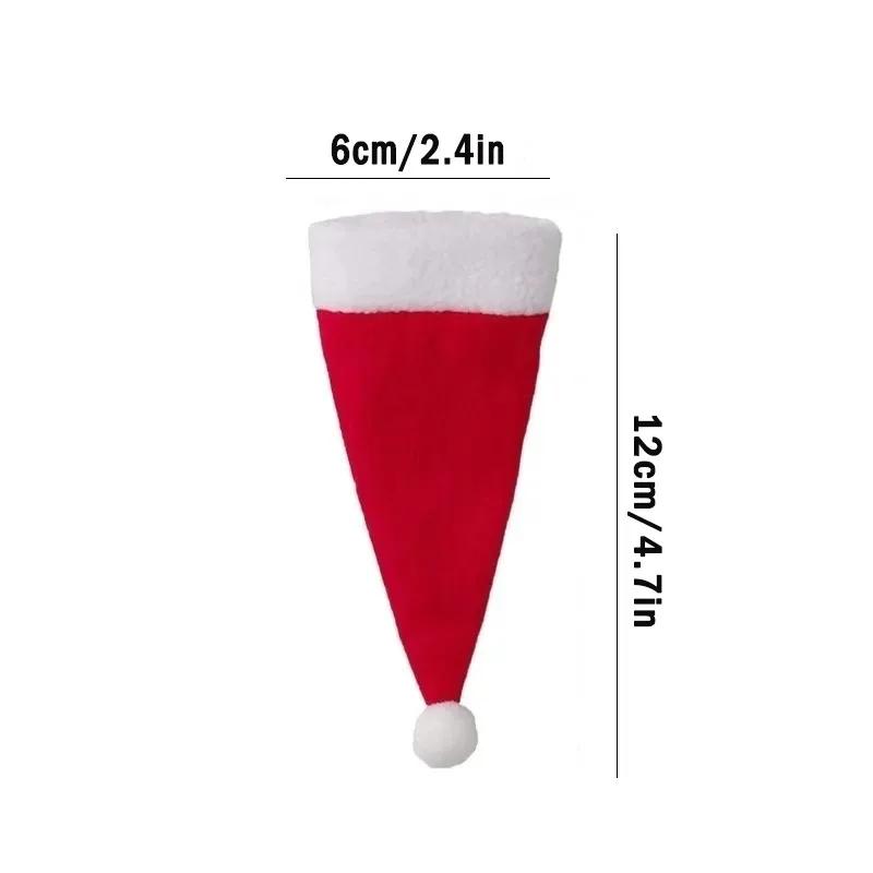 Merry Christmas  Tableware Bag Holder Christmas Hat Fork Knife Cutlery Bag Christmas Decorations for Home Decoration Maison