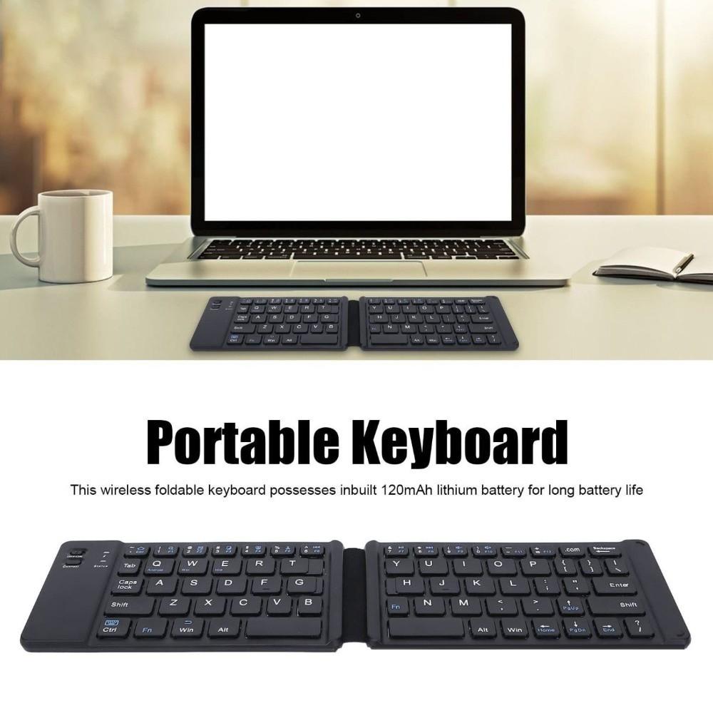 Slim Design Wireless Folding Keyboard Rechargeable Foldable Keyboard Bluetooth Keyboard  Tablet