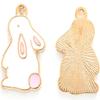 White Alloy Charms Bulk Easter Bunny Charms Kawaii Animal Enamel Rabbit Charms  For Jewelry Making