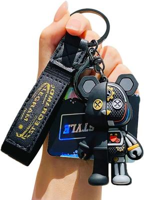 AIXUAN Coole stehende Bären Schlüsselanhänger für und Weihnachten Tier Anhänger Metall Schlüsselanhänger Halbmechanisch Männer, Frauen, Jungen, Mädchen, Geschenk, (Schwarz)