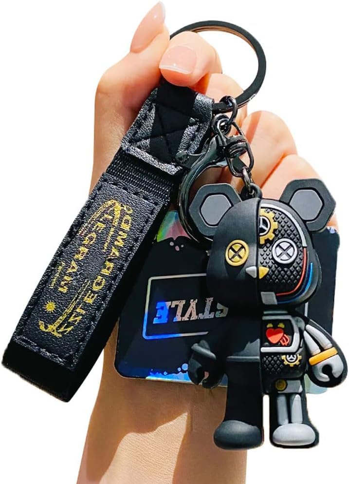 

AIXUAN Cool Standing Bear Keychain for and Christmas Animal Pendant Metal Keychain Semi-Mechanical Men, Women, Boys, Girls, Gift, (Black) чёрный