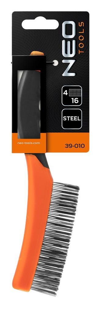 Wire brush, steel wire, 4x16 rows