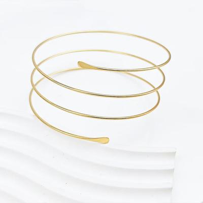 2024 Minimalist Spiral Pattern Metal Bracelet for Women
