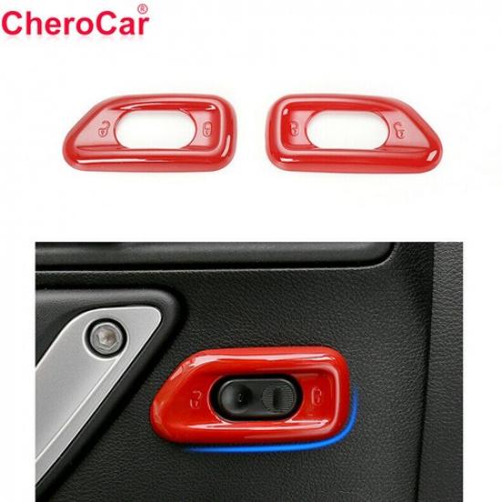 Inner Door Handle Lock Switch Button Cover Decoration for Jeep Wrangler JK 2011+