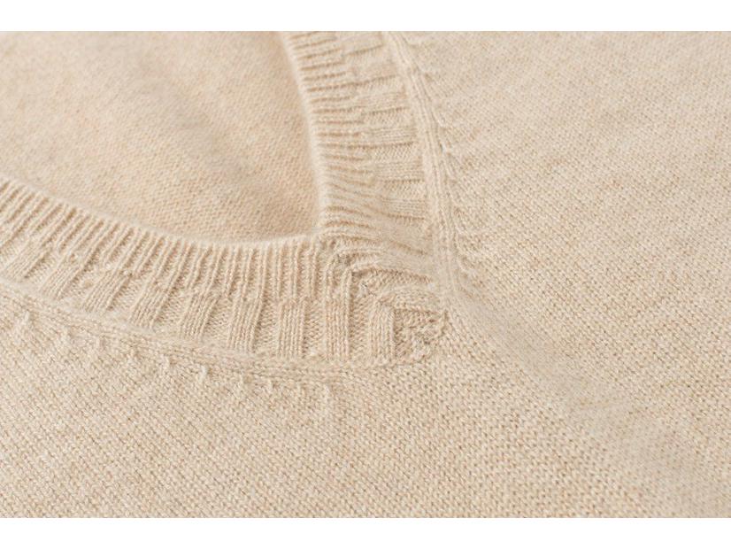 Women's Cashmere V-Neck Vest - Autumn/Winter Slim Fit, Solid Color, Sleeveless, Warm Knit.