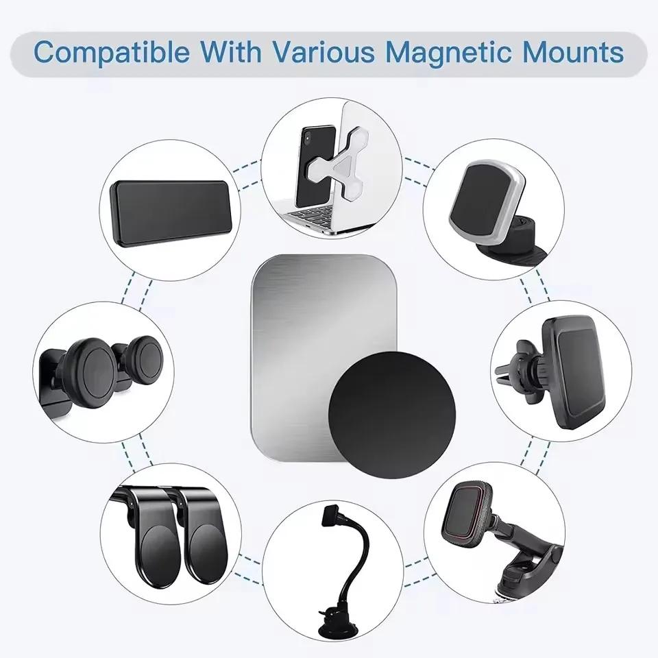 5/10PCS Black Magnetic Metal Plate For Car Phone Holder Universal Iron Sheet Disk Sticker Mount Mobile Phone Magnet Stand