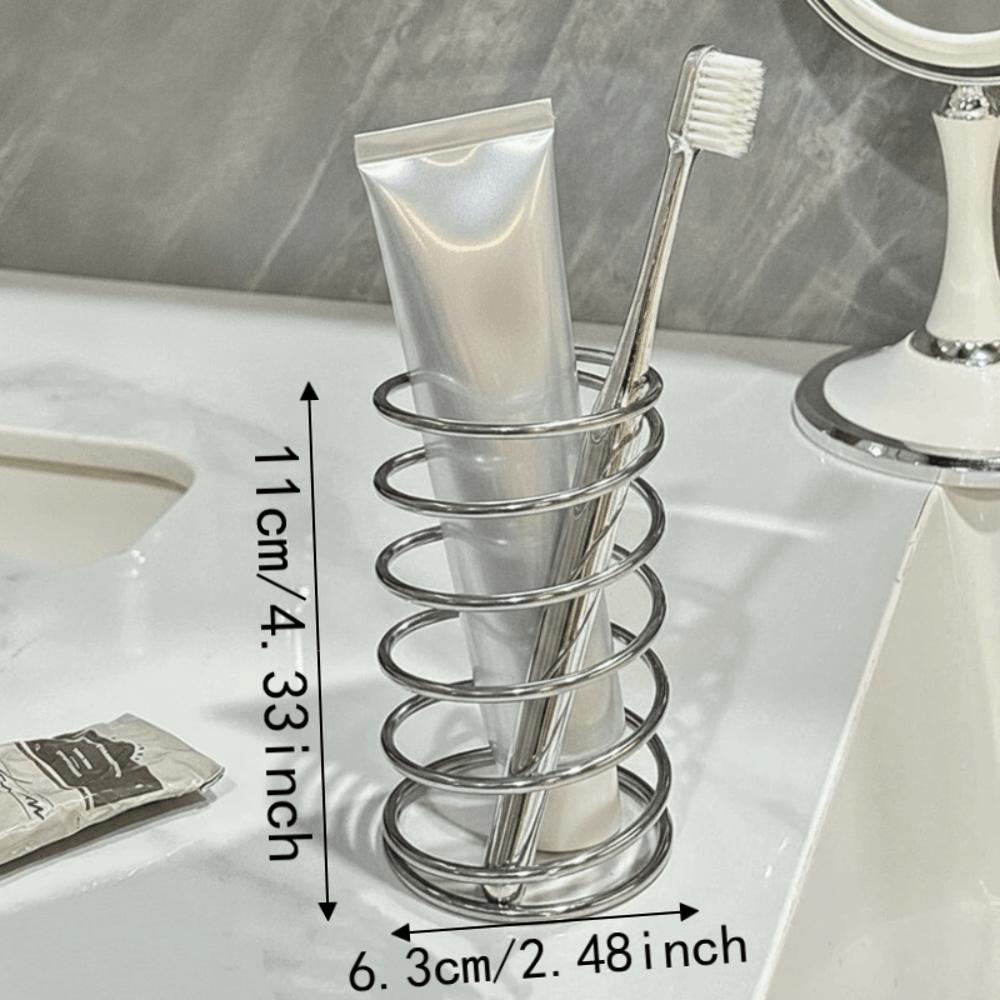 3pcs/Set Stainless Steel Toothpaste Rack Rustproof Bathroom Storage Shelf Bathroom Counter