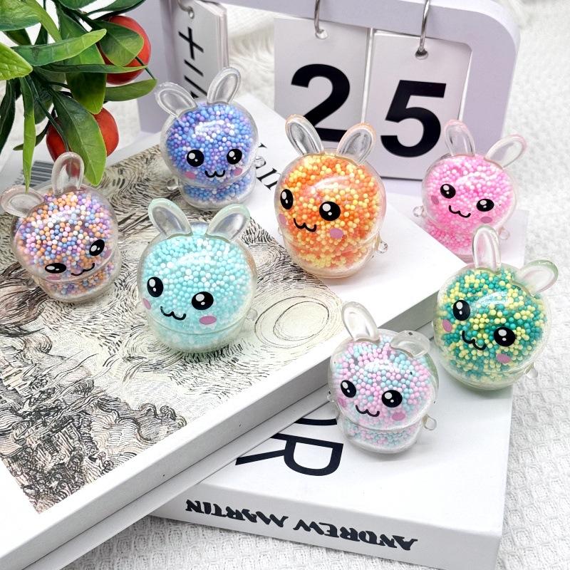 1Pcs Squishy Bunny Stress Balls With Light Stress Relief Toy Girls Kids Fidget Toys Colorful Rabbit For Easter Basket Stuffers