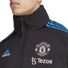 Adidas Manchester United Condivo Striped Waterproof Windproof Retro Sports Stand Collar Zip Jacket Men Jacket Black HT4289