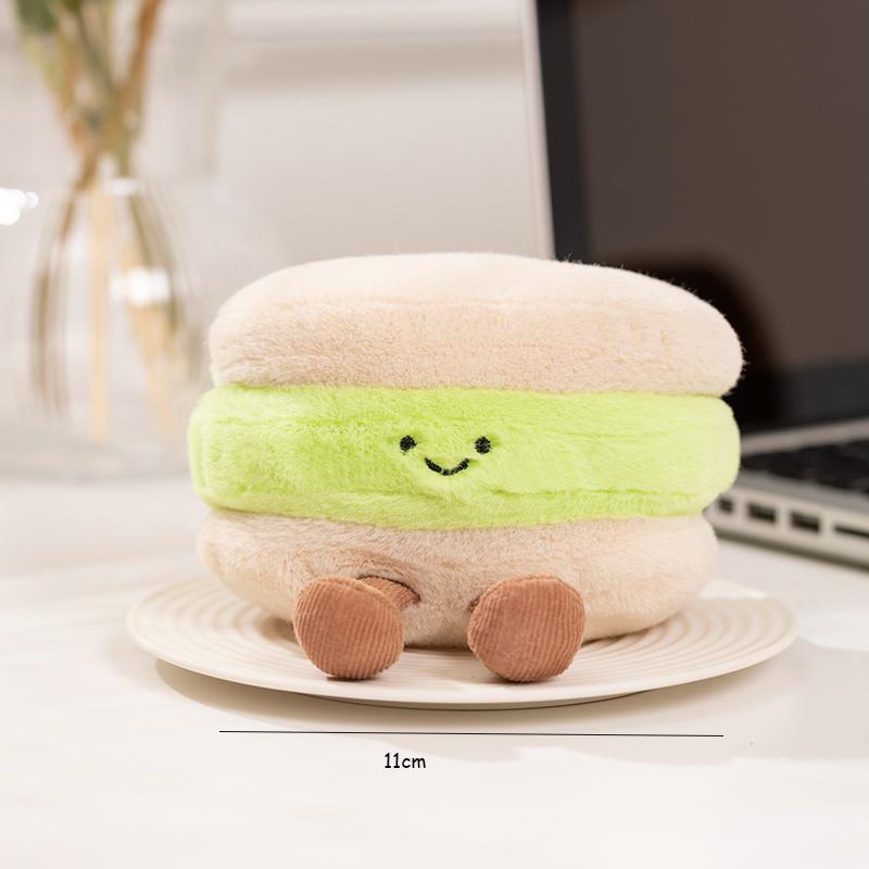 10/14CM Delicious Dessert Plush Doll Personification Smile Egg Tart Macaron Madeline Food Doll Dessert Shop Decoration Gift