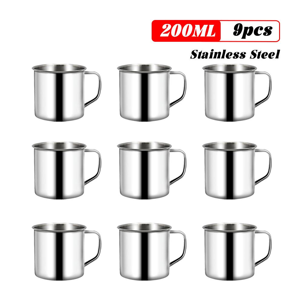 220ML Stailess Steel Mug Coffee Cup Camping Mug Metal Coffee Tea Cup Mug Portable Milk Tea Cup Tumbler Water Mug Drinking Cup
