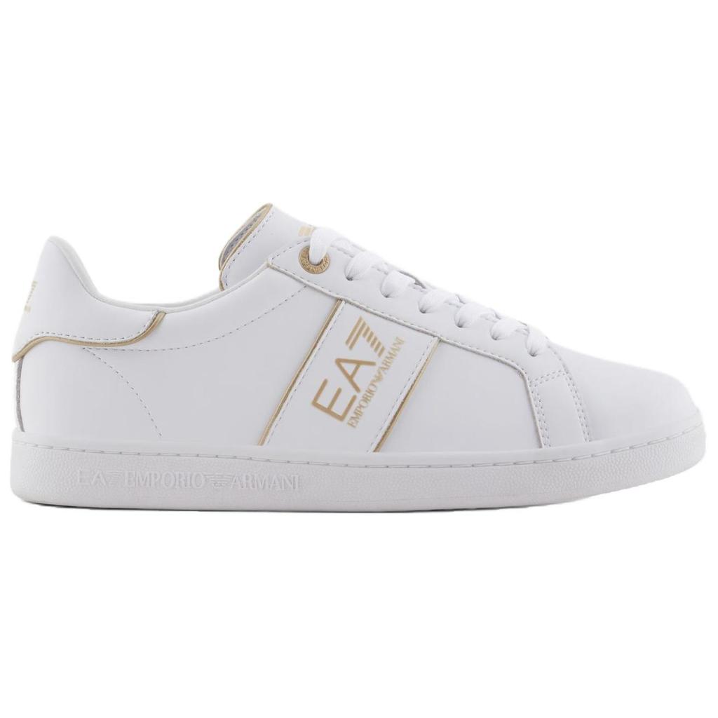 Emporio Armani EA7 Sneaker Basse Stringate Punta Tonda Bicolore in Pelle Uomo Sneaker Bianco X8X102XK346U447