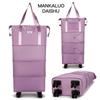 Women's Large-Capacity Rolling Backpack: Foldable, Portable Travel Bag with Universal Wheels