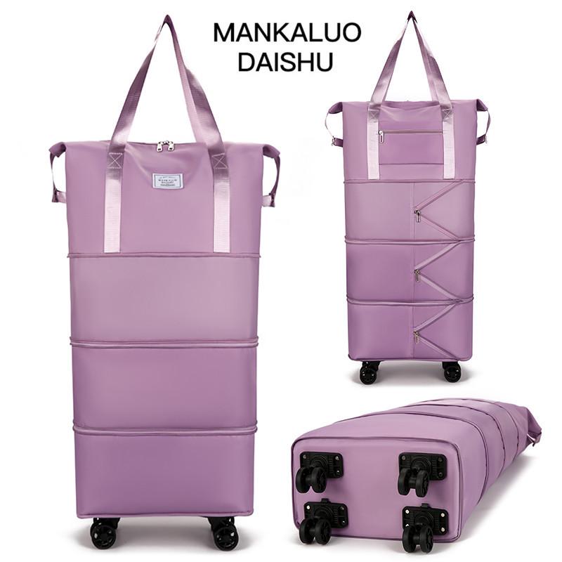 Women's Large-Capacity Rolling Backpack: Foldable, Portable Travel Bag with Universal Wheels