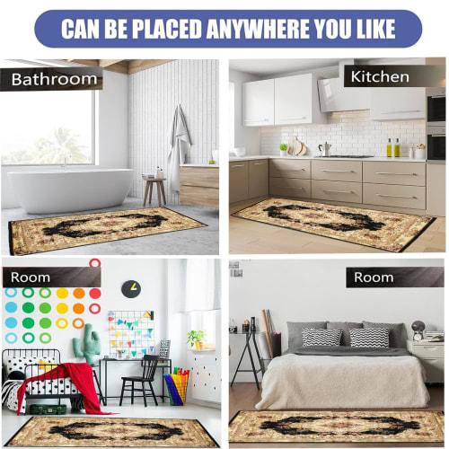 Kitchen Rug, 80 x 180 cm (32.2 x 76.6 inches), Long, Anti-Slip, Anti-Slip, for Safety of Children, Seniors, and Pets, Compatible with Underfloor Heati