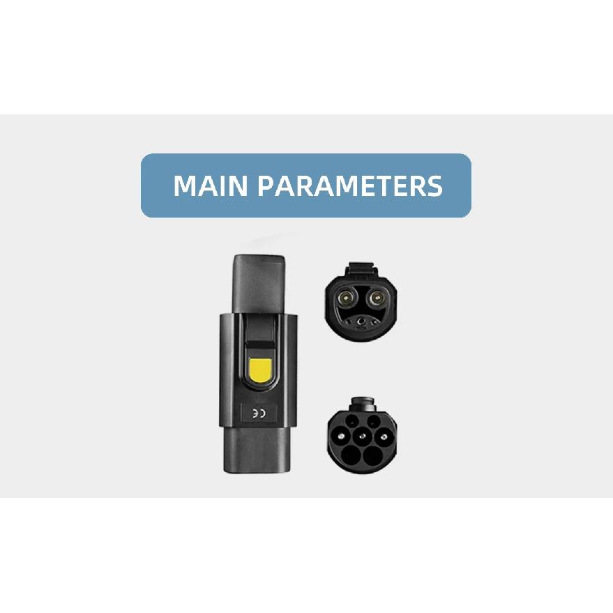 Type 2 to Tesla Adapter 7.2KW AC Charging for Type2 Charging Station to Tesla Model S/3/X/Y Car