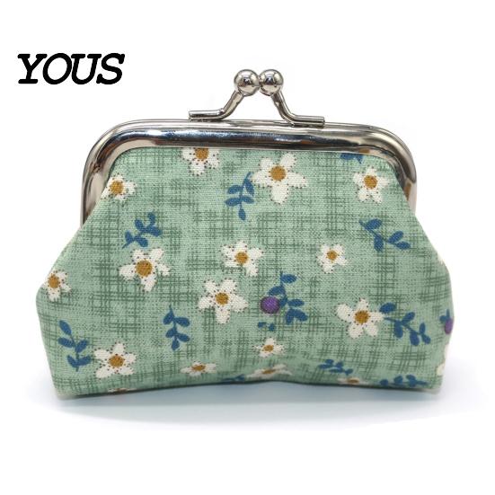 Small Coin Holder Cute Floral Purse, Vintage Kiss-lock Change Pouch, Mini Versatile Bag Accessory Wallet Trinkets Storage Pouch for Coins, Cash, Cards