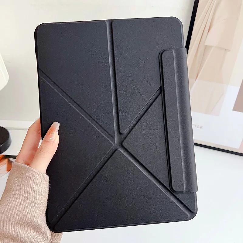 Nouvelle coque magnétique fine pour Apple IPad 11ème 10ème 10.9 IPad Pro 11 12.9 13 M4 Cover Air7 Air 5 Mini7 6 A16 Pro Pliable Support Funda Ipad Pro 13  2024 noir