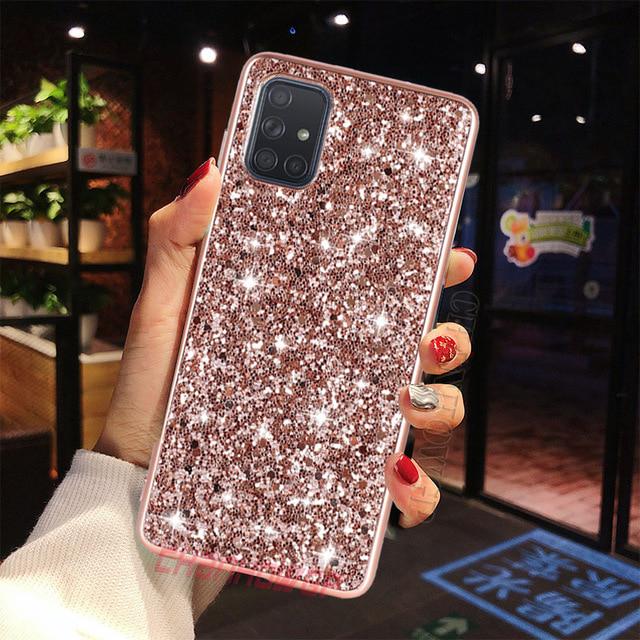 Bling Glitter Sequins Case For Samsung Galaxy S20 Ultra S10 S9 S8 A51 A71 A41 A81 A91 A50 A70 A30 A40 A20 A10 A30S A6 A7 A8 Note 20 10 Plus Soft Cover