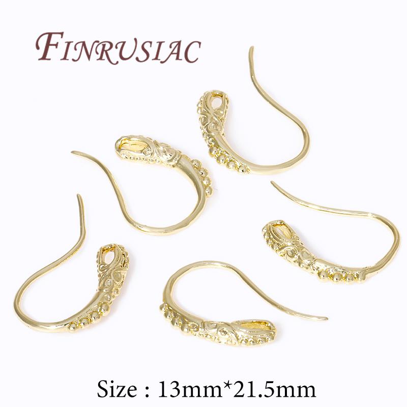 

18K Gold Plated Earring Earwires,Ear Hook Earrings Clasp Findings Supplies For Jewelry,DIY Earrings Making Accessories 1 pair