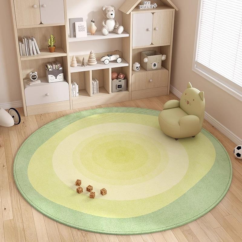 Nordic Style Round Carpet Geometric Patchwork Pattern Floor Mat Modern Minimalist Home Decor Rug for Living Room Lounge Office