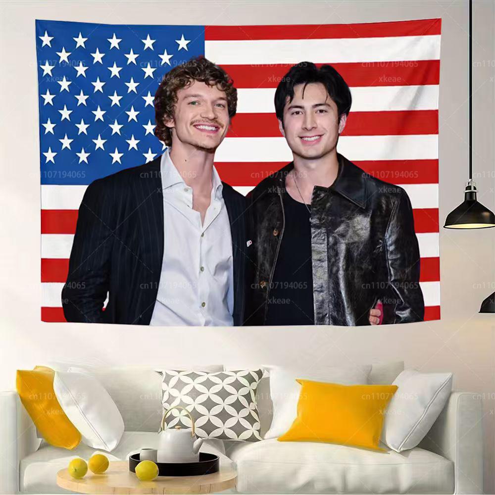 The Bear Jeremy Allen White Matty Matheson Tapestry Pink American Flag Wall Hanging TV Show Fan Decor for Bedroom Living Room