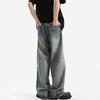 American Retro Washed Drape Jeans Men's Spring and Summer New Loose Mopping Trousers High Street Straight Casual Trousers