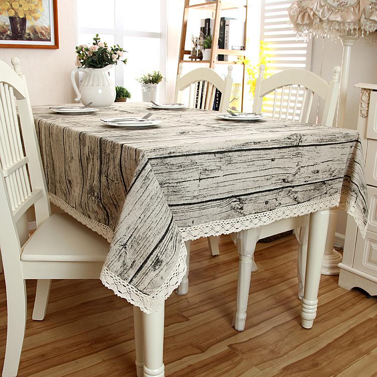 Pastoral Simulation Bark Wood Grain Shooting Background Lace Lace Tablecloth Coffee Table Tablecloth Dining Table Cloth