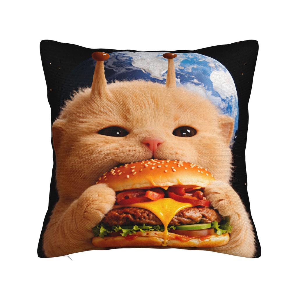 Pillow Case Space Banana Aliens Cat Square Pillow Cover For Couch Sofa Bedroom Novelty Pillowcases