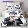 Black Butler Pattern Bedding,Quilt Set Quilt Cover Pillowcase Home Birthday Gift (1 * Duvet Cover + 2 * Pillowcase, Without Core)