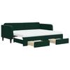 Extendable Daybed with Drawers Dark Green 90x200 Cm Velvet