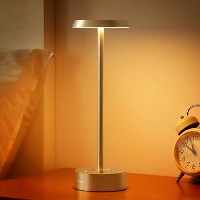Luminária de Mesa Estilosa Govssing com Iluminação Indireta, Indicador de Nível da Bateria, Função Timer, Luz LED Recarregável de 4000mAh, 3 Temperaturas de Cor, Ste