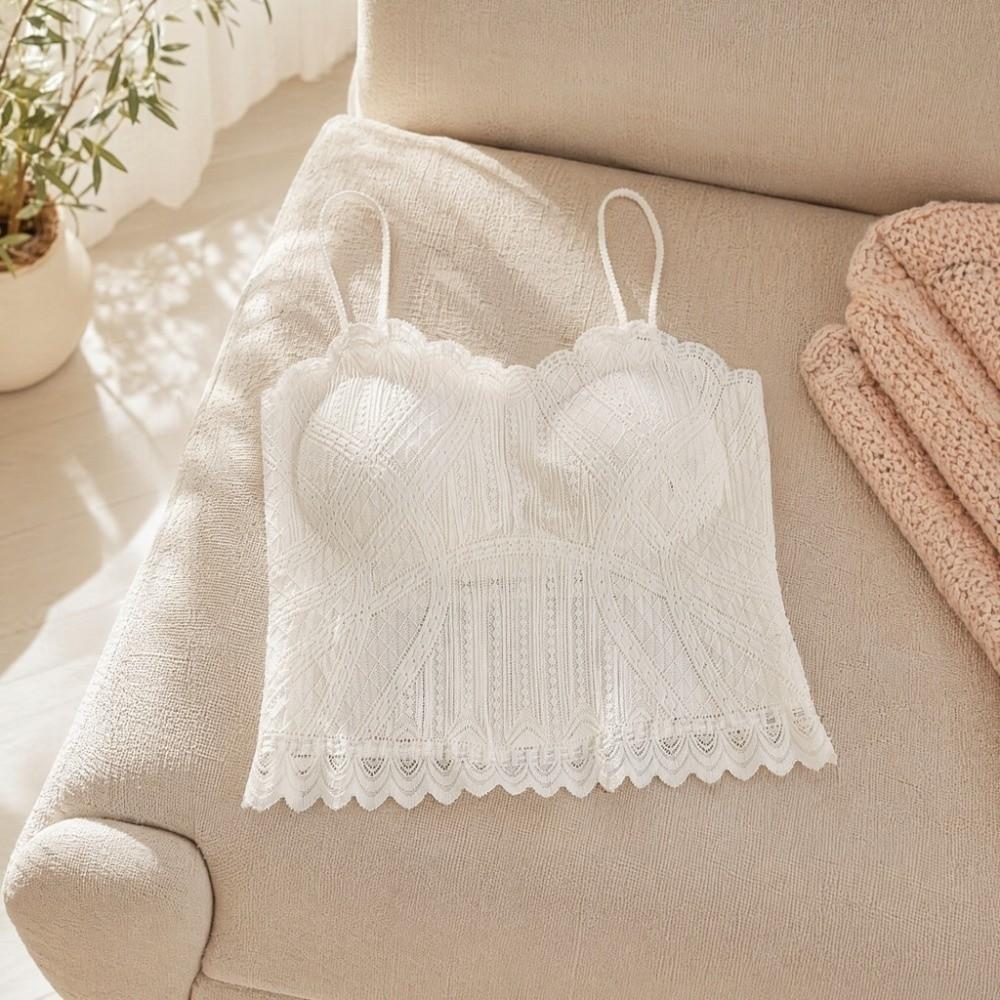 Ice Silk Lace Corset Thin Crop Tops Fashion Suspender Vest Spring Summer