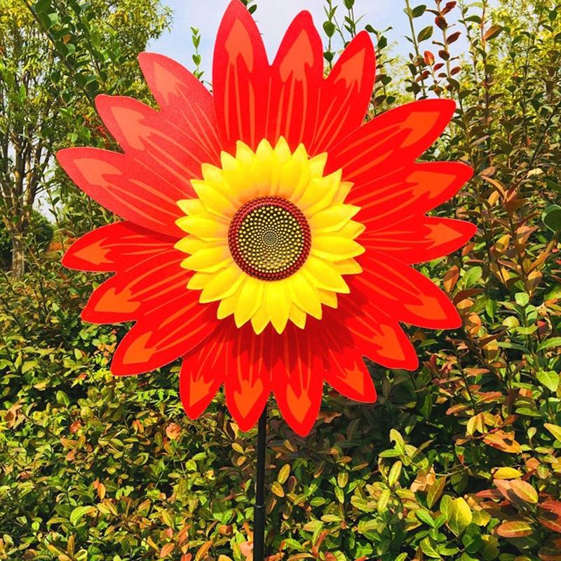 Colorful Sunflower Wind Spinner Stake Sunflower Windmill Pinwheel For Lawn Camping Picnic Decor Home Garden Yard Decoration