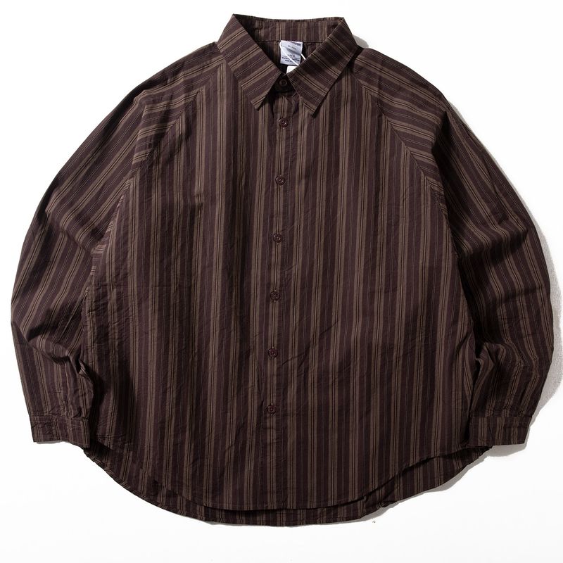 Japan Fashion Retro Stripe Shirts Men's Long Sleeve Loose Wide Fashion Shirt Washed Pure Cotton All-Matching Spring and Autumn Outerwear