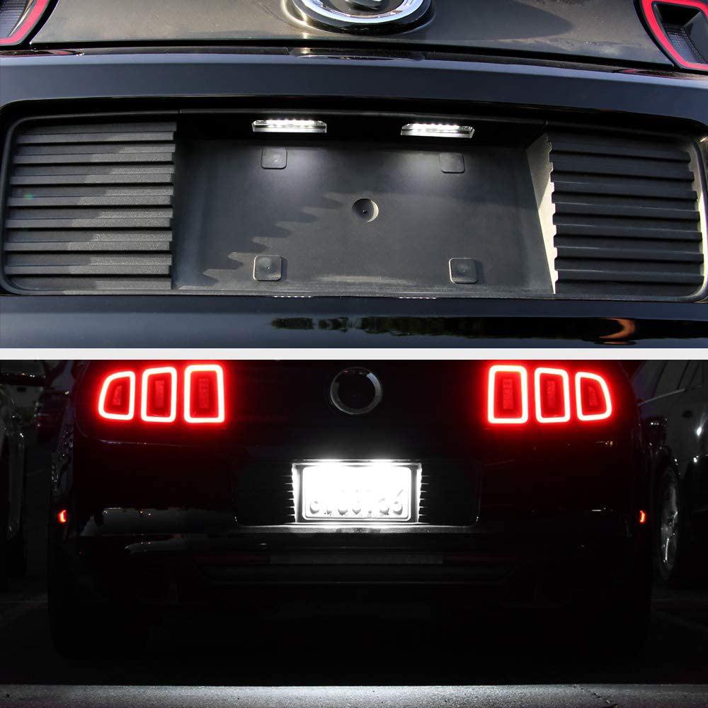 2-Pack 18-LED Black License Plate Lights for Ford Fuxing, Mustang, Focus, Mercury (2006-2015)