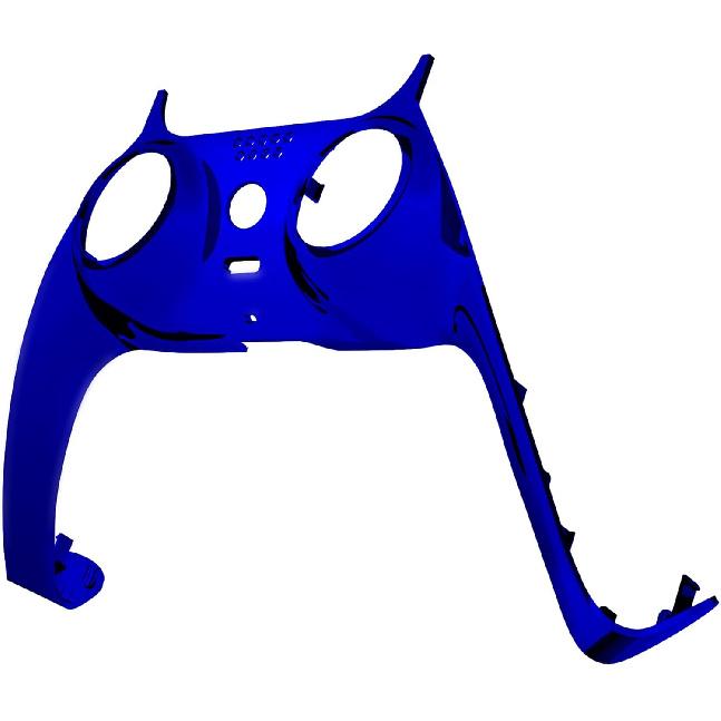 eXtremeRate Chrome Blue Glossy Decorative Trim Shell Compatible with p s 5 Controller, DIY Replacement Clip Shell, Custom Plates Cover Compatible