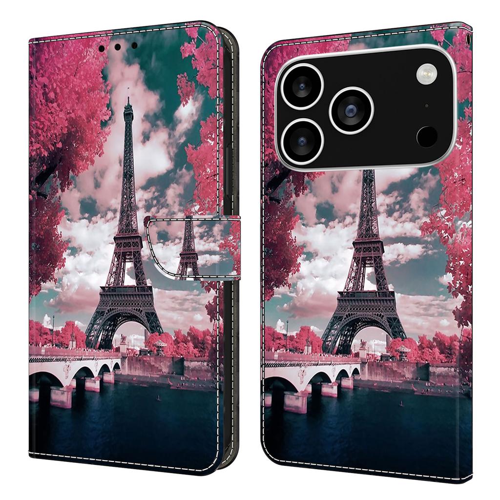 For iPhone 17 Pro Max Wallet Case Pattern Printing Stand Leather Flip Phone Cover