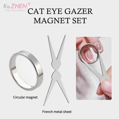 Nagelkunst Katzenauge Magnetwerkzeug Hohlringförmige Glasperle Katzenauge Magnetischer Nagelkunst-Effekt Magnetischer Gel-Nagellack Maniküre-Werkzeuge