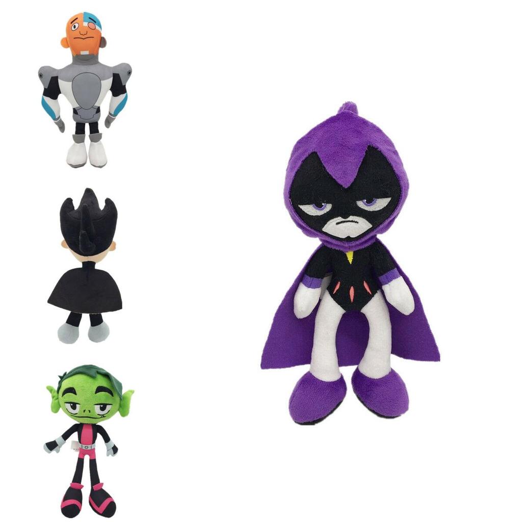 Adorabile Collezione di Peluche Teen Titans Go da 10 Pollici con Robin, Raven e Cyborg