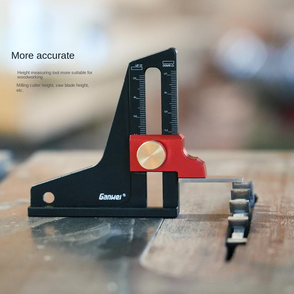 Height Gauge Depth Aluminum Alloy DIY Woodworking Tablesaw Height Measurement Tool