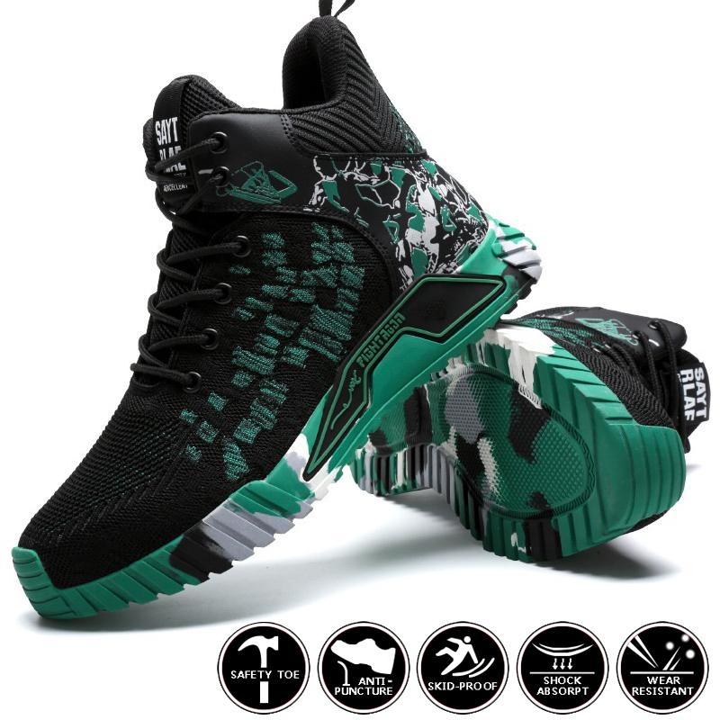 Stivali da Uomo Stivali da Lavoro di Sicurezza Anti-schiacciamento Anti-perforazione Scarpe da Ginnastica da Lavoro Scarpe di Sicurezza Uomo Donna Scarpe da Lavoro Stivali da Lavoro Indistruttibili